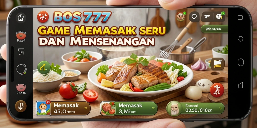 Tampilan antarmuka menyenangkan dari game Memasak BOS777.