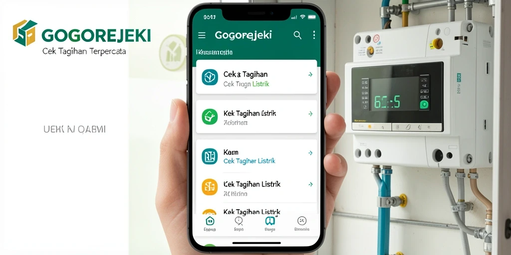 Antarmuka aplikasi GOGOREJEKI untuk cek tagihan listrik secara real-time.