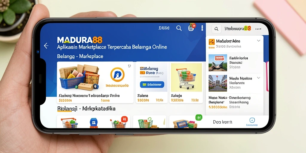 Tampilan antarmuka aplikasi MADURA88 yang user-friendly untuk belanja online.