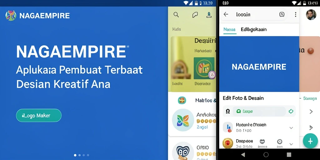 Antarmuka intuitif NAGAEMPIRE untuk pembuatan logo yang menarik.