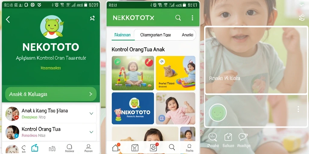 Tampilan antarmuka NEKOTOTO yang intuitif untuk kontrol orang tua.