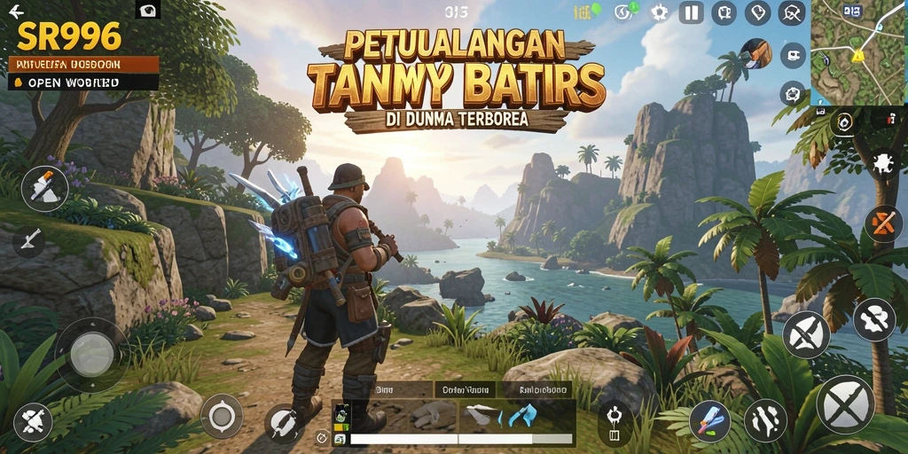 Tampilan antarmuka <strong>SR996</strong> yang menampilkan dunia Open World yang luas.