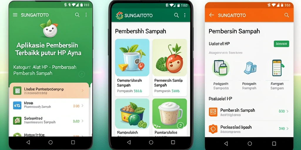 Tampilan antarmuka utama SUNGAITOTO sebagai aplikasi Pembersih Sampah.