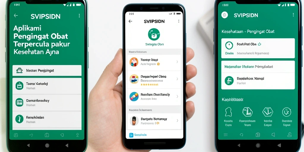 Tampilan antarmuka aplikasi Pengingat Obat SVIPSIDN yang user-friendly.