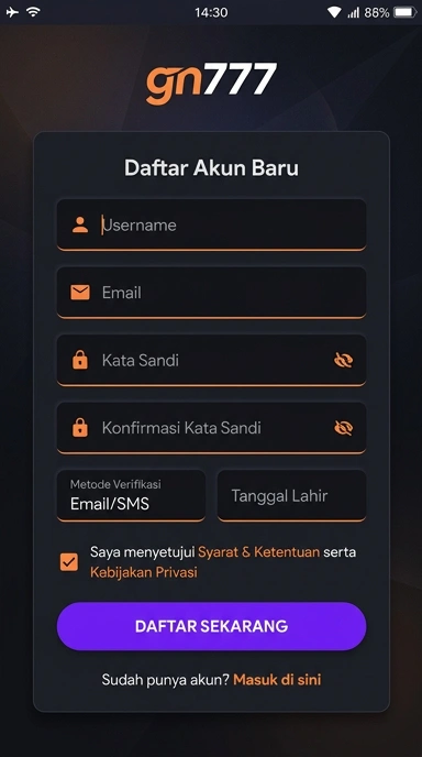 Buat Akun Baru di gn777 dengan Mudah